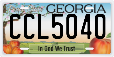 GA license plate CCL5040