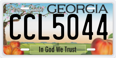 GA license plate CCL5044