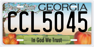 GA license plate CCL5045