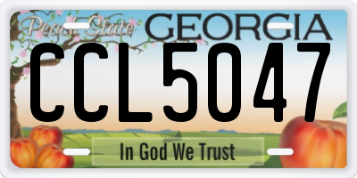 GA license plate CCL5047