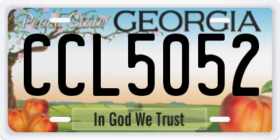 GA license plate CCL5052