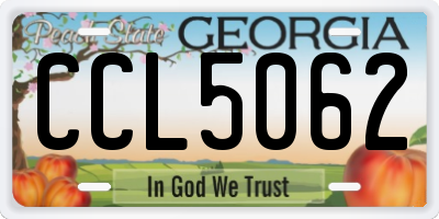 GA license plate CCL5062