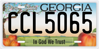 GA license plate CCL5065