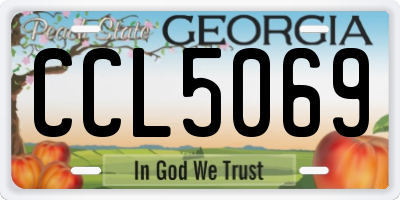 GA license plate CCL5069