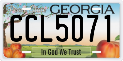 GA license plate CCL5071