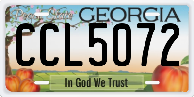 GA license plate CCL5072