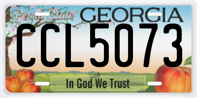 GA license plate CCL5073