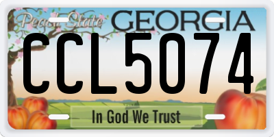 GA license plate CCL5074