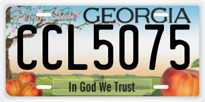 GA license plate CCL5075