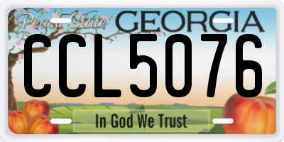 GA license plate CCL5076
