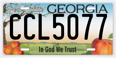 GA license plate CCL5077