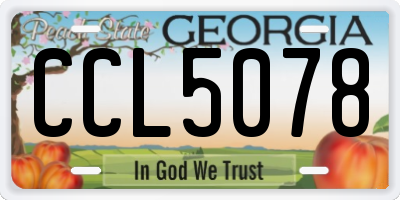 GA license plate CCL5078