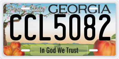 GA license plate CCL5082