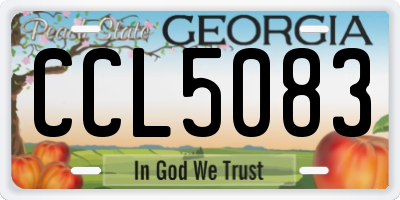 GA license plate CCL5083