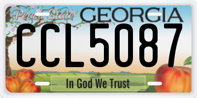 GA license plate CCL5087