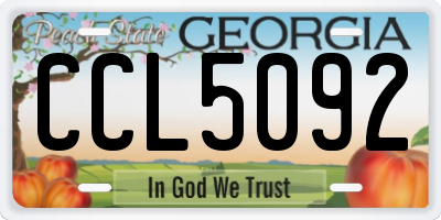 GA license plate CCL5092