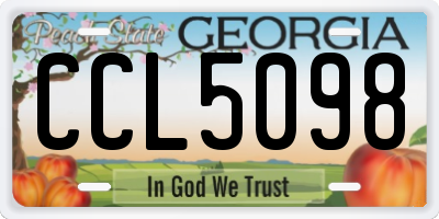 GA license plate CCL5098