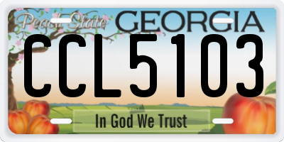 GA license plate CCL5103
