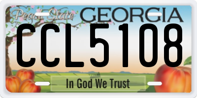 GA license plate CCL5108