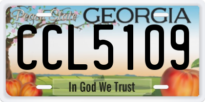 GA license plate CCL5109
