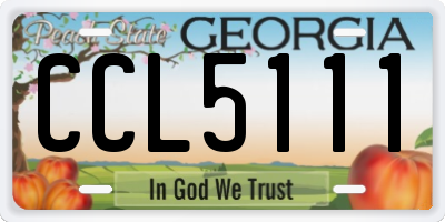 GA license plate CCL5111