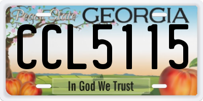 GA license plate CCL5115