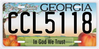 GA license plate CCL5118