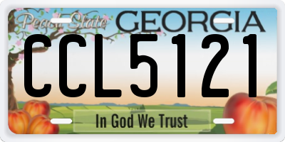 GA license plate CCL5121