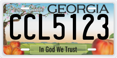 GA license plate CCL5123