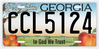 GA license plate CCL5124