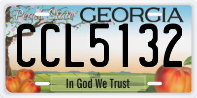 GA license plate CCL5132