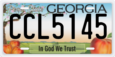 GA license plate CCL5145