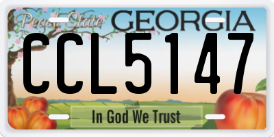 GA license plate CCL5147