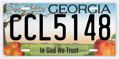 GA license plate CCL5148