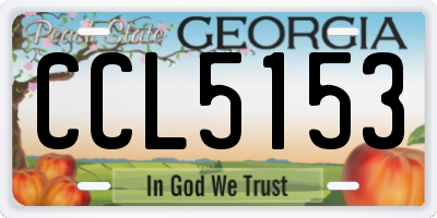 GA license plate CCL5153