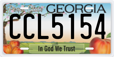 GA license plate CCL5154