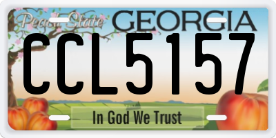 GA license plate CCL5157
