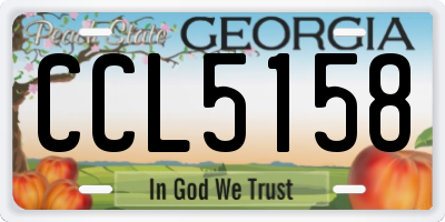GA license plate CCL5158