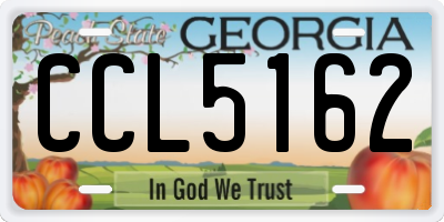 GA license plate CCL5162