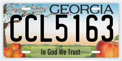 GA license plate CCL5163