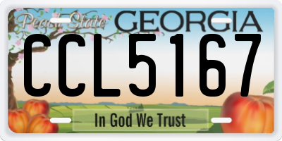 GA license plate CCL5167