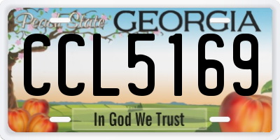 GA license plate CCL5169