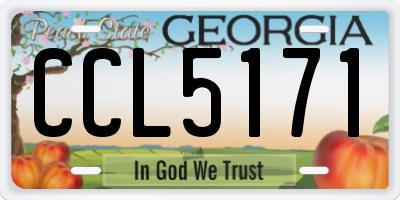 GA license plate CCL5171