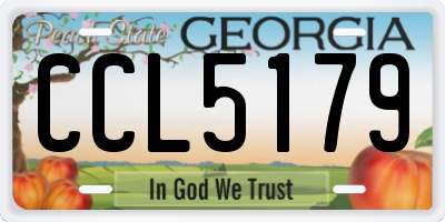 GA license plate CCL5179
