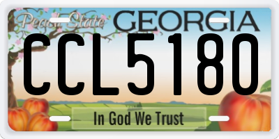 GA license plate CCL5180