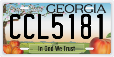 GA license plate CCL5181