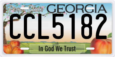 GA license plate CCL5182