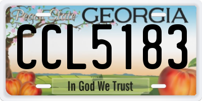 GA license plate CCL5183
