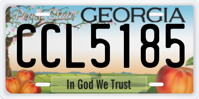 GA license plate CCL5185