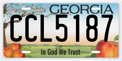 GA license plate CCL5187
